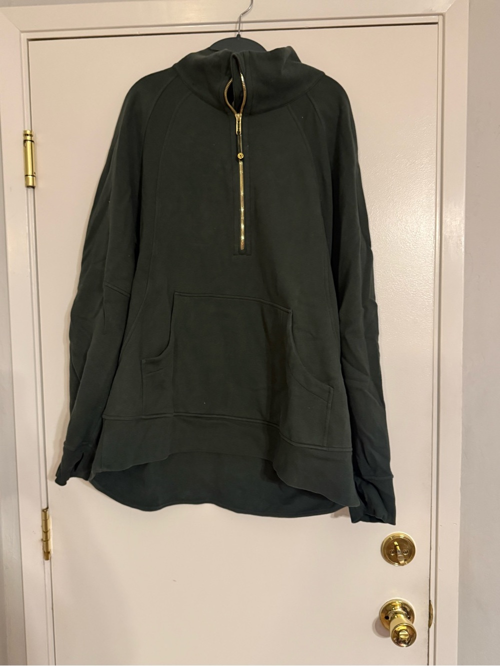 lululemon athletica Dark Green Half-Zip Cowl Neck Pullover